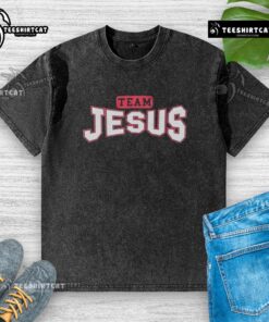 Nice Team Jesus Ministries Washed T-Shirt featuring a stylish design for faith-inspired casual wear.