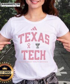 Nice Texas Tech Red Raiders Sideline 2025 Breast Cancer Awareness Ladies Tee in pink with logo and stylish design.