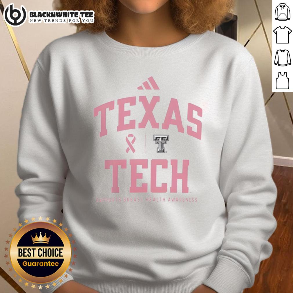 Nice Texas Tech Red Raiders Sideline 2025 Breast Cancer Health Awareness Sweatshirt Alt Text: Texas Tech Red Raiders sideline sweatshirt for Breast Cancer Awareness 2025, showcasing team spirit and support.