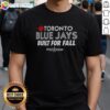 Toronto Blue Jays Built For Fall 2025 Postseason T-Shirt featuring team logo and autumn colors, perfect for fans.