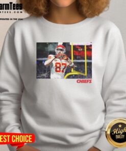 Travis Kelce Kansas City Chiefs sweatshirt featuring a heart signature design, perfect for football fans and stylish wear.