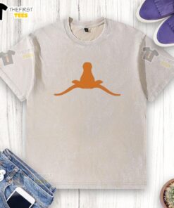 Funny Texas Horns Down washed t-shirt showcasing Nice Tuck design for sports rivalry fans.