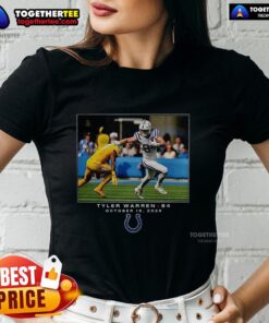 Alt Text: Nice Tyler Warren Indianapolis Colts NFL Flash Features Week 7 Ladies Tee showcasing team pride and stylish design.
