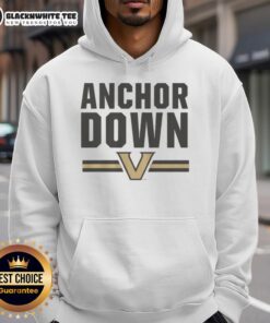 Vanderbilt Commodores Anchor Down Hoodie in black, featuring the team's logo and bold lettering for a stylish fan look.