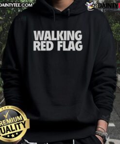 Stylish Nice Walking Red Flag Hoodie in vibrant red with a comfortable fit, perfect for casual outings and fashion lovers.