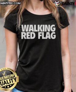 Womens red flag tee featuring a stylish design, perfect for casual outings and expressing personality.