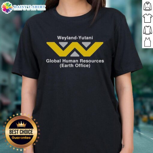Stylish Weyland-Yutani Global Human Resources ladies tee featuring a modern design, perfect for fans of the franchise.