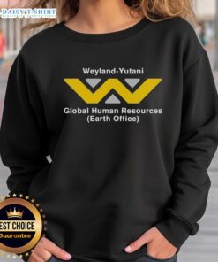 Stylish Weyland-Yutani Global Human Resources sweatshirt featuring logo and modern design for fans of sci-fi apparel.
