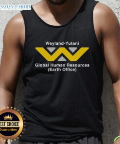 Alt Text: Stylish Weyland-Yutani Global Human Resources tank top showcasing a sleek design, perfect for fans of sci-fi fashion.