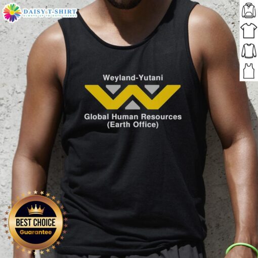 Alt Text: Stylish Weyland-Yutani Global Human Resources tank top showcasing a sleek design, perfect for fans of sci-fi fashion.