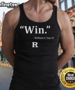 William F. Tate IV wearing a Rutgers Scarlet Knights football tank top, showcasing team spirit and style.