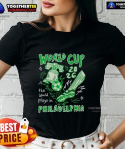 Nice World Cup 2026 Philadelphia ladies tee showcasing vibrant graphics celebrating the tournament and local pride.