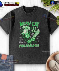 Nice World Cup 2026 Philadelphia washed t-shirt featuring vibrant graphics celebrating soccer and global unity.