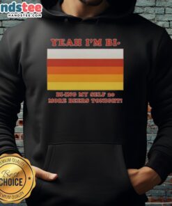 Nice Yeah I'm Bi hoodie featuring 'Bi-Ying Myself 20 More Beers Tonight' design, perfect for celebrating bisexuality.
