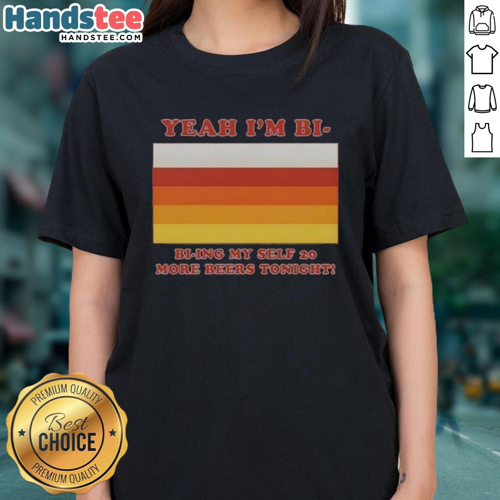 nice-yeah-im-bi-e28093-bi-ying-myself-20-more-beers-tonight-ladies-tee Alt Text: Nice Yeah I'm Bi - Bi Ying Myself T-shirt design for ladies featuring fun beer graphic and vibrant colors.