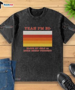 Bi Ying Myself T-Shirt featuring 'Nice Yeah I'm Bi' slogan, perfect for Pride celebrations or casual outings with friends.