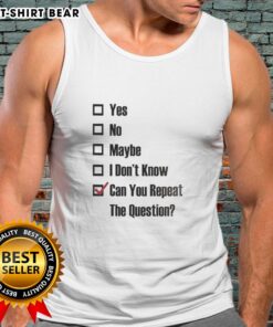 Funny tank top featuring 'Yes, No, Maybe, I Don't Know' checkbox design, perfect for casual wear and humor lovers.