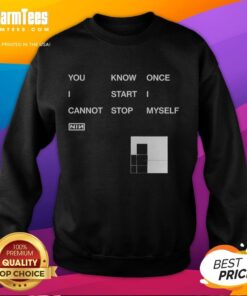 Nice 'You Know Once I Start I Cannot Stop Myself' Nin Sweatshirt in vibrant color, perfect for casual wear.