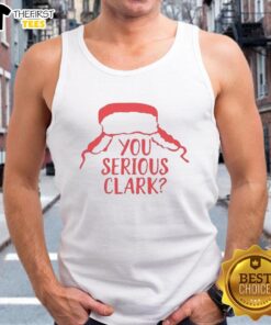 Nice You Serious Clark Holiday Christmas Tank Top featured in festive holiday setting, perfect for seasonal celebrations.