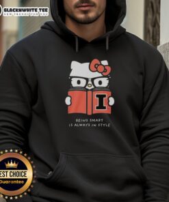 Alt Text: Dave Portnoy wearing an Illinois Hello Kitty hoodie, showcasing the slogan Being Smart is Always in Style.