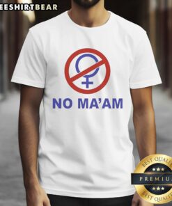 Alt Text: Al Bundy proudly wearing a No Ma'am T-shirt, showcasing his iconic character from the classic TV show Married with Children.