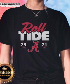 Official Alabama Crimson Tide vs Georgia Bulldogs 2025 score 24-21 ladies tee showcasing team pride and style.