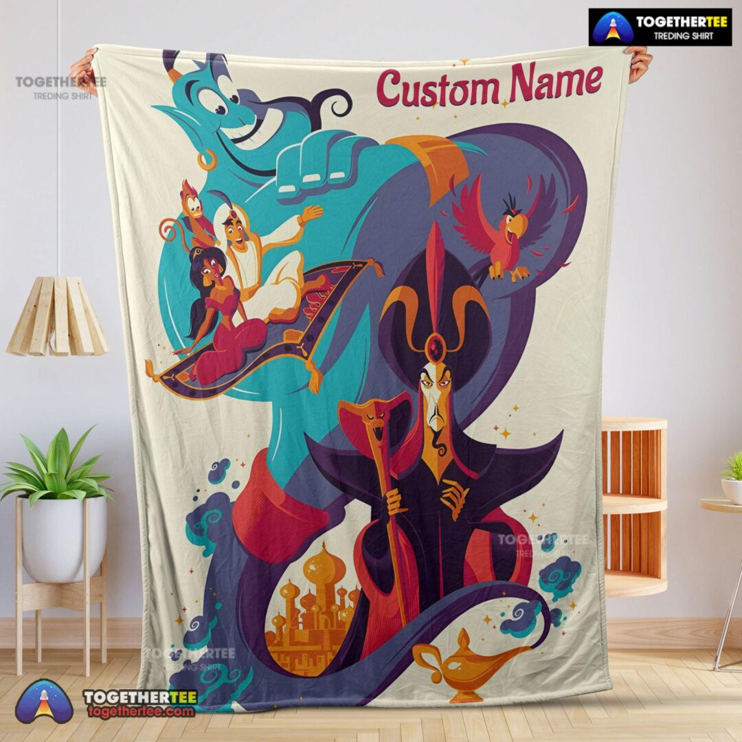 Official Aladdin And The Magic Lamp Disney Cartoon Blanket Customize Blanket-mk-01