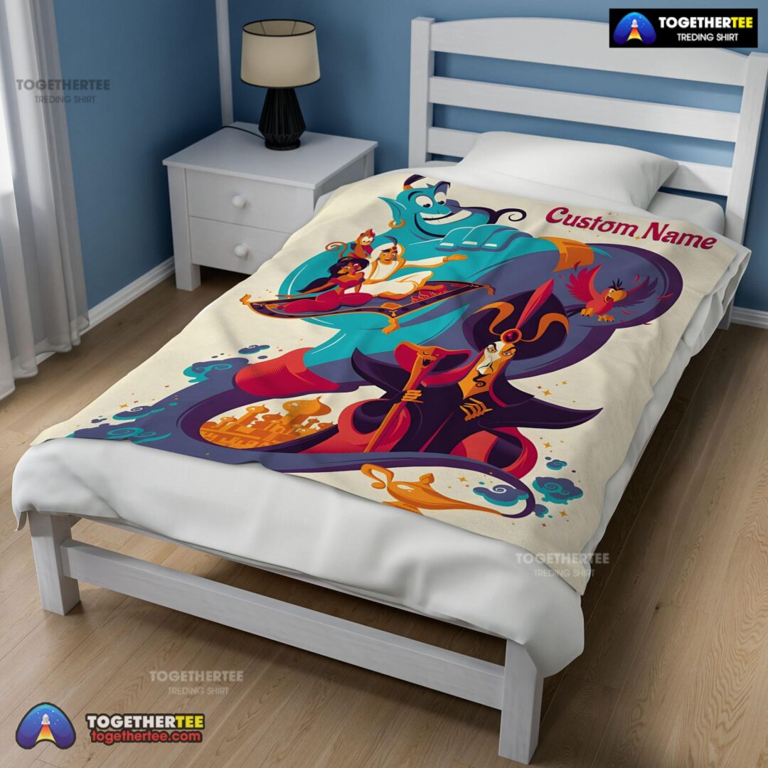 Official Aladdin And The Magic Lamp Disney Cartoon Blanket Customize Blanket-mk-02
