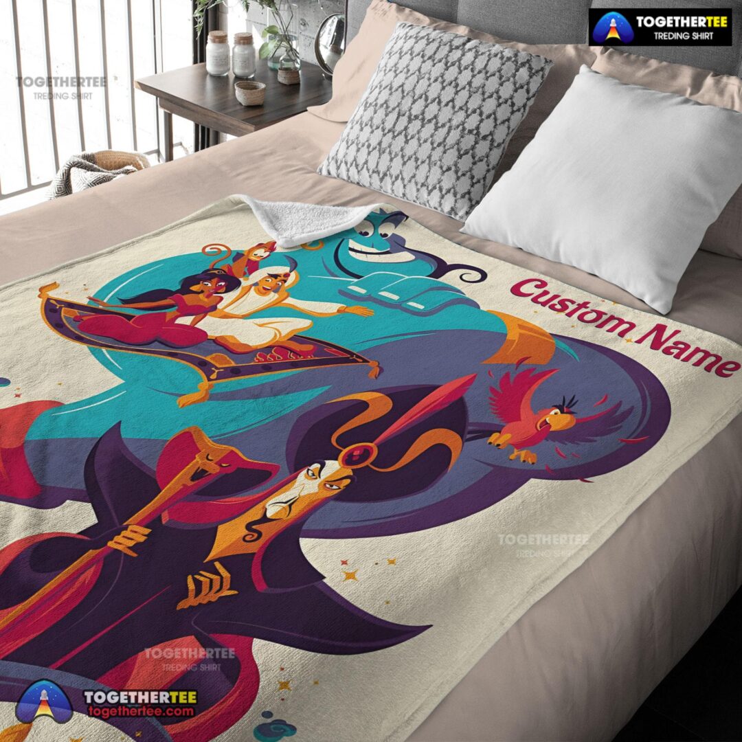 Official Aladdin And The Magic Lamp Disney Cartoon Blanket Customize Blanket-mk-03