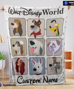 Official All Dogs In Walt Disney World Moods Blanket Customize Blanket