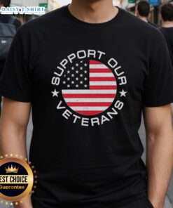 Official America Support Our Veterans T-Shirt featuring patriotic design and bold graphics honoring veterans.