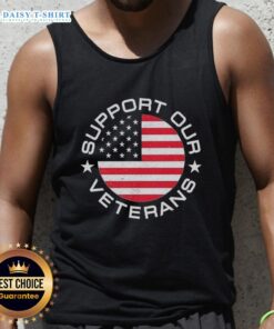 Official America Support Our Veterans Tank Top featuring patriotic design and bold text honoring U.S. veterans.