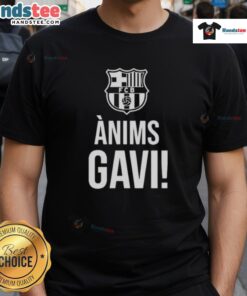 Official Barcelona Anims Gavi Support 2025 T-Shirt featuring vibrant design and team logo for dedicated fans.