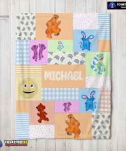 Official Bear In The Big Blue House Characters Patchwork Blanket Fleece Customized Blanket