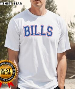 Official Bills Football Team Varsity T-Shirt in blue and red, showcasing team logo and stylish design for fans.