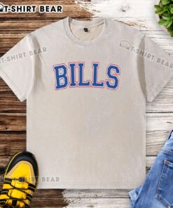 Official Bills Football Team Varsity Washed T-Shirt featuring team logo, perfect for fans and casual wear.