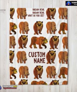 Official Brown Bear Brown Bear Blanket Fleece Customized Blanket