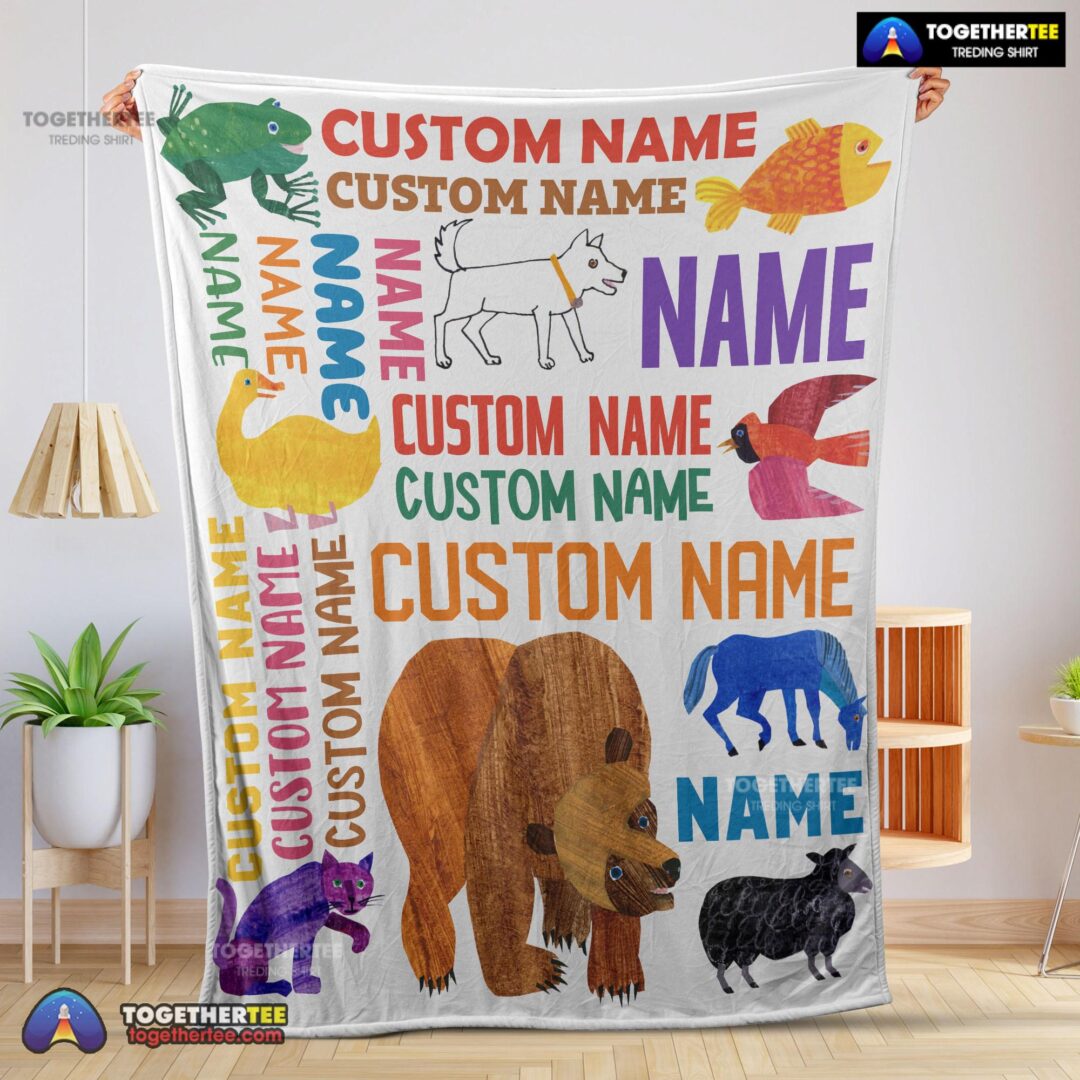 Official Brown Bear, Brown Bear, What Do You See Gift Blanket Fleece Customized Blanket-mk-01