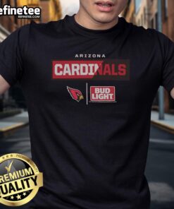 Alt Text: Official Bud Light Arizona Cardinals Team T-Shirt featuring bold team logo and vibrant colors for fans.