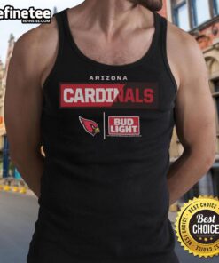 Official Bud Light Arizona Cardinals team tank top featuring the logo and vibrant colors for fans and game day.