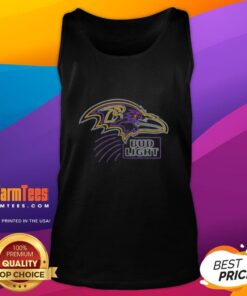 Official Bud Light Baltimore Ravens tank top featuring team colors and logo, perfect for game day wear.
