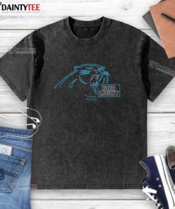 Alt Text: Official Bud Light Carolina Panthers washed t-shirt featuring team logo and vintage design for fans.
