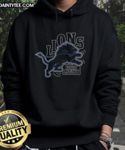 Alt Text: Official Bud Light Detroit Lions hoodie featuring a bold logo, perfect for fans and game day attire.