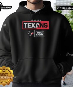 Official Bud Light Houston Texans Team Hoodie in navy blue, featuring the Texans logo and vibrant team colors.