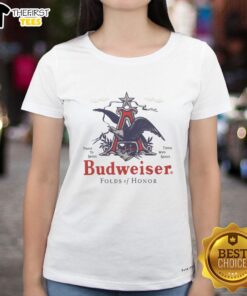 Official Budweiser Folds of Honor AEagle Ladies Tee featuring a stylish design and patriotic colors for women.