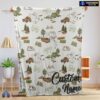 Official Camping Theme Velveteen Plush Blanket Fleece Customized Blanket