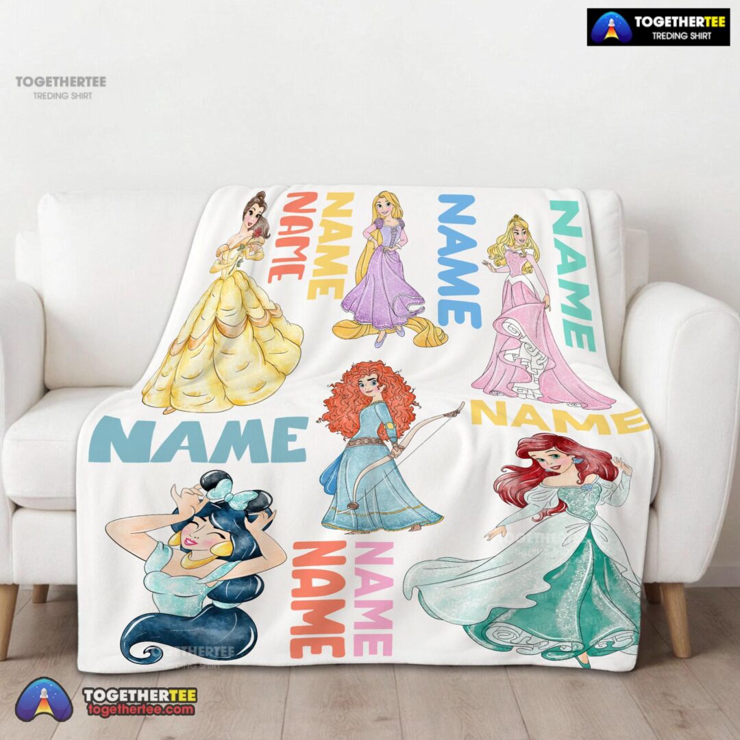 Official Cartoon Disney Princess Blanket Fleece Customized Blanket