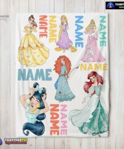 Official Cartoon Disney Princess Blanket Fleece Customized Blanket