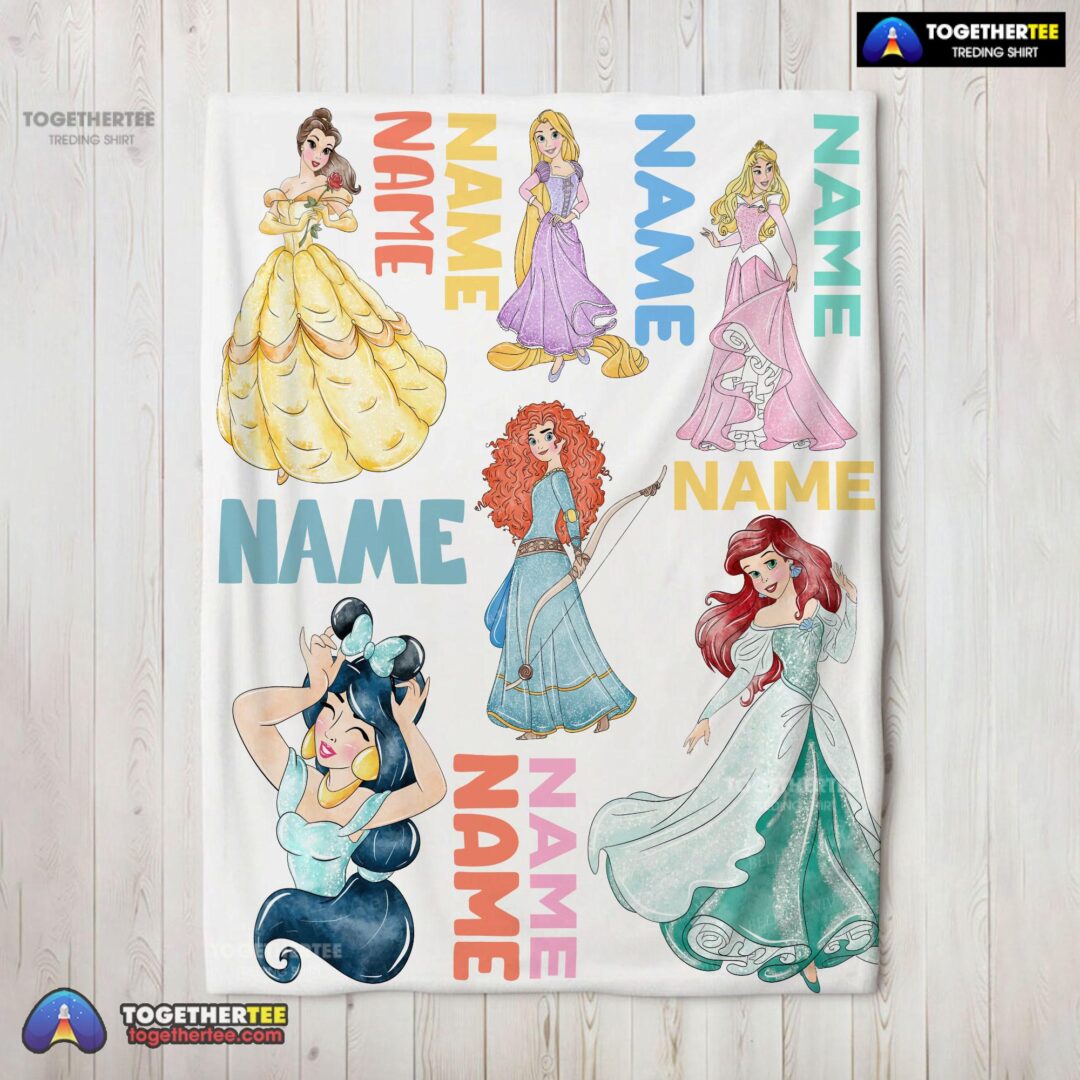 Official Cartoon Disney Princess Blanket Fleece Customized Blanket
