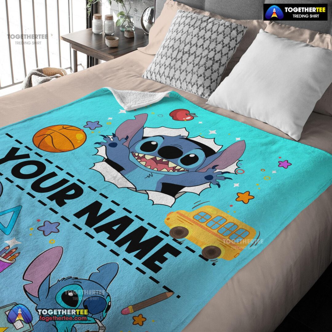 Official Cartoon Disney Stitch Super Cozy Blankets Customize Blanket